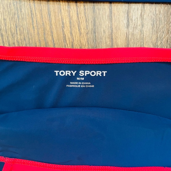 Tory Burch Sport Red and Navy Swimwear Set with Rash Guard - Picture 6 of 6